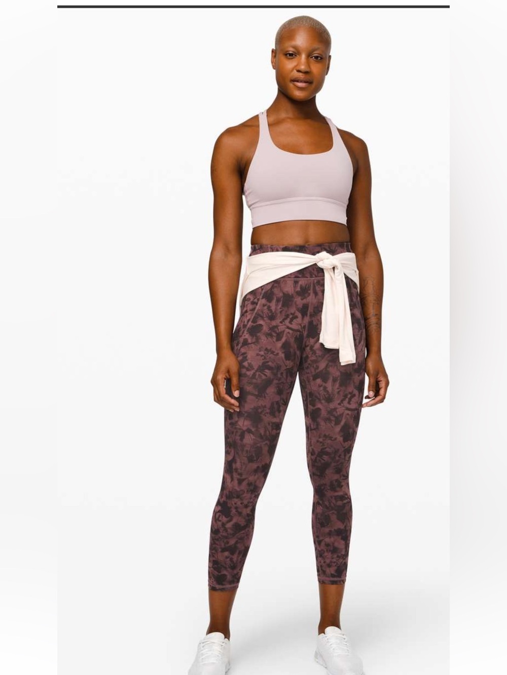Lululemon Align Crop leggings “Mini Dusk Floral Antique Bark Black"  w/pockets.